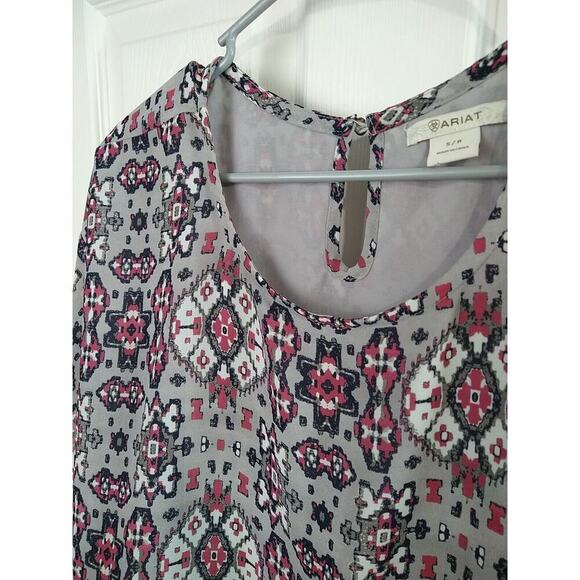 Ariat Poncho Style Blouse Lined Hi Low Western Boho Oversized Flowy. Size S - Picture 6 of 11